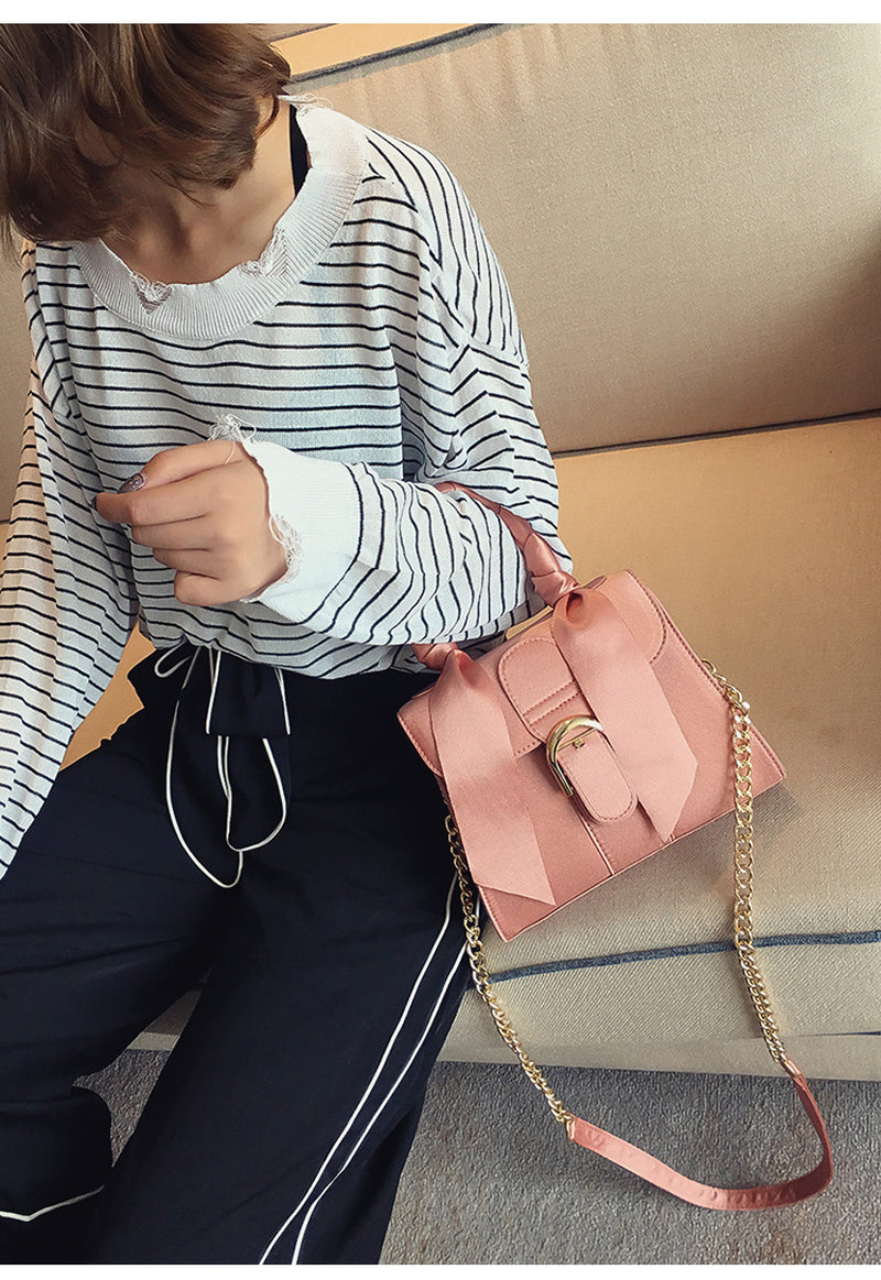 Bow Diagonal Handbag