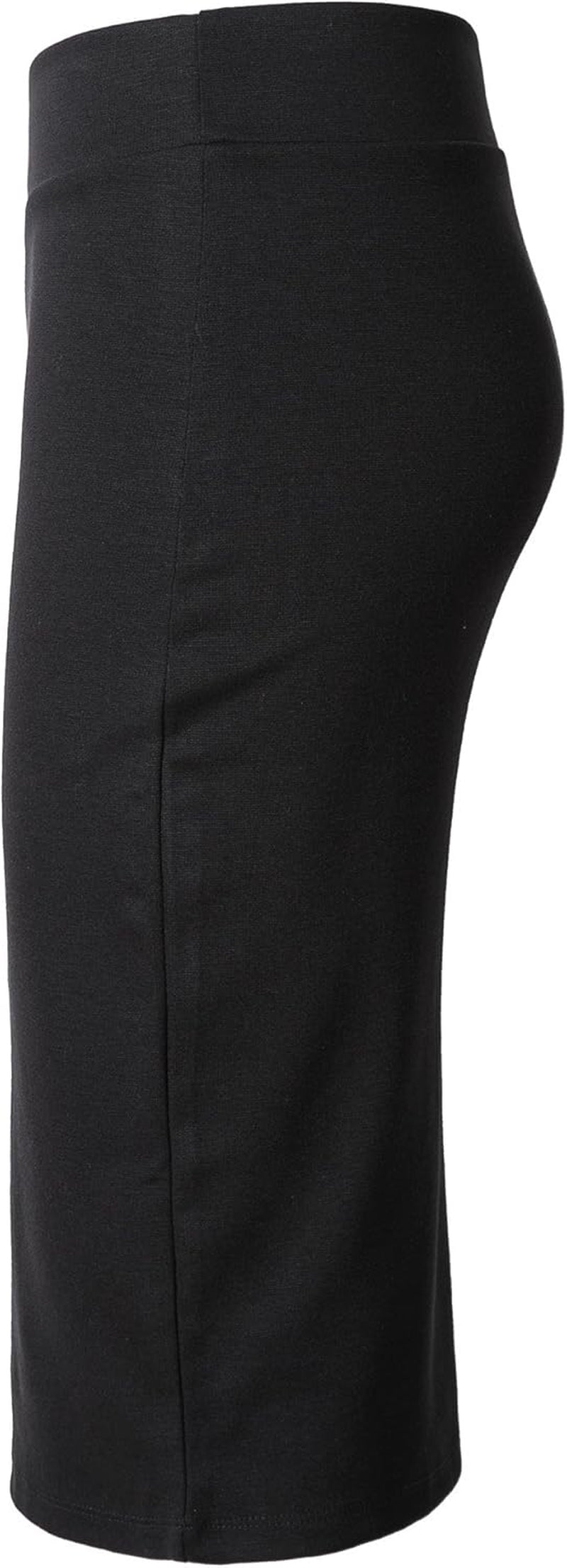 Women'S Elastic Waist Stretch Bodycon Midi Pencil Skirt