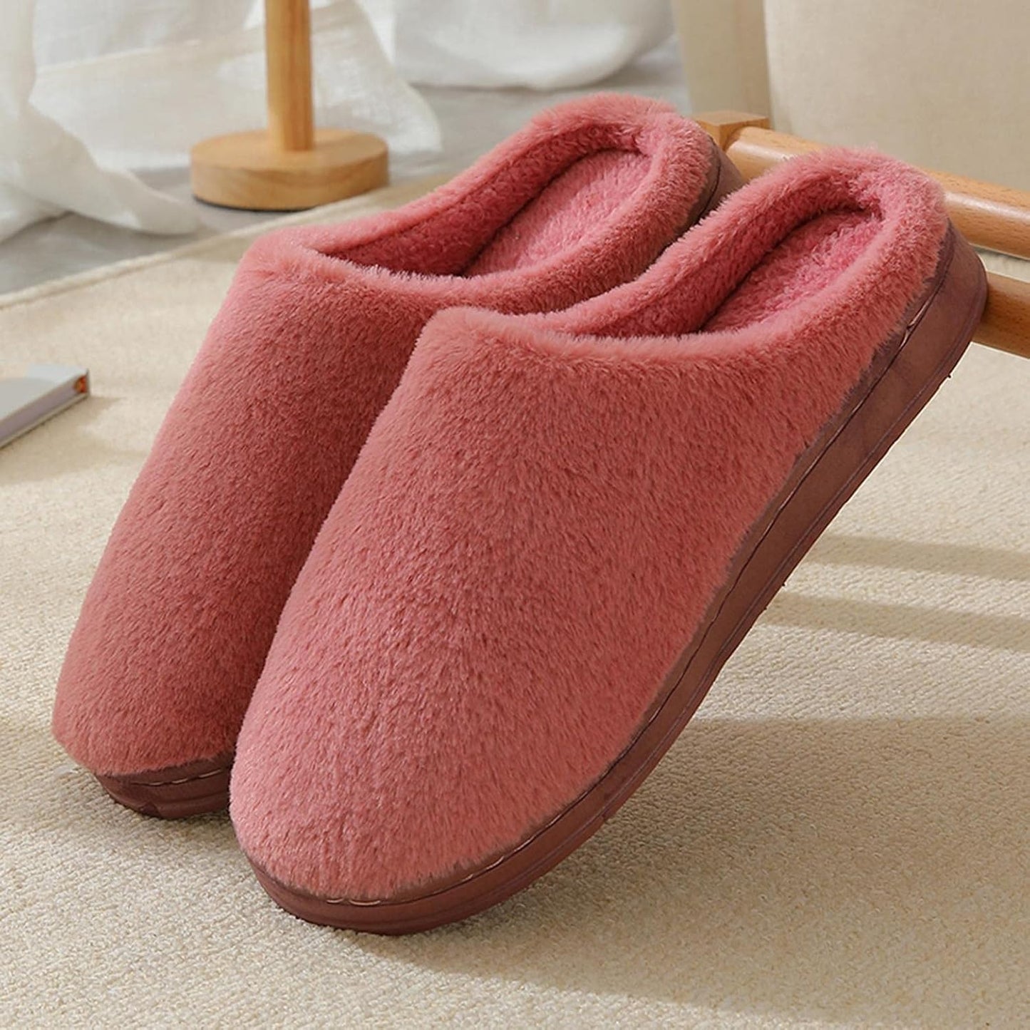 Slippers for Women Indoor and Outdoor Cozy Fur Fuzzy Slippers House Slippers Memory Foam Soft Non-Slip Fluffy Slippers