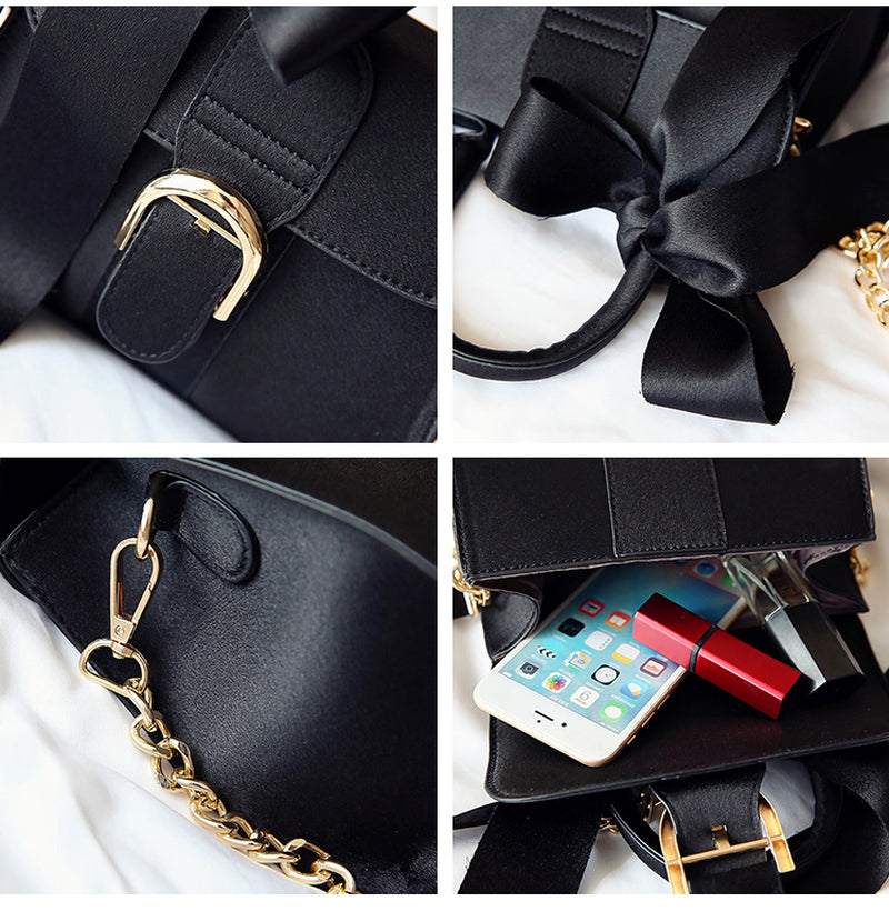 Bow Diagonal Handbag